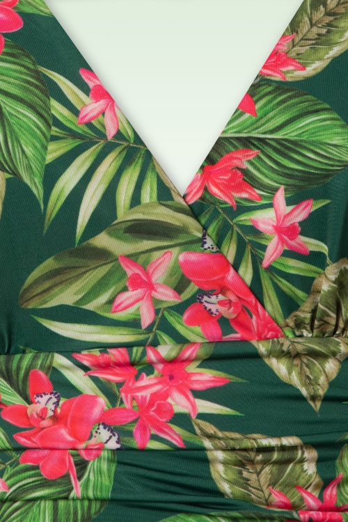 Vintage Chic for Topvintage - Tropical jumpsuit in groen 3