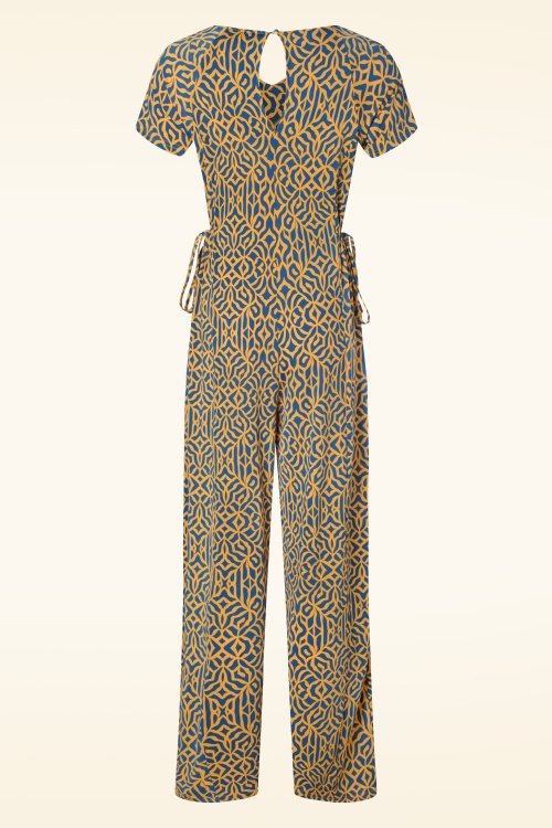 Md'M - Molly Jumpsuit in Blue and Yellow 3