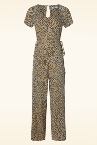 Md'M - Molly Jumpsuit in Blue and Yellow