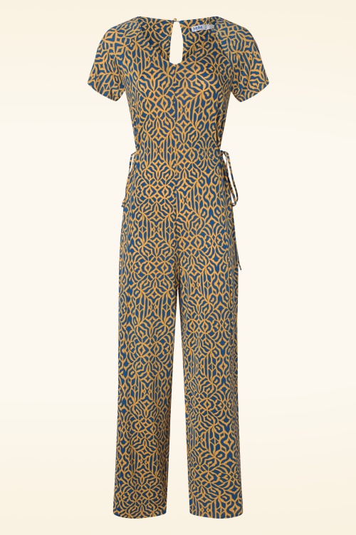 Md'M - Molly Jumpsuit in Blue and Yellow 2