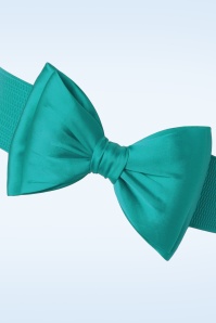 Banned Retro - 50s Wow to the Bow Belt in Teal Blue 2