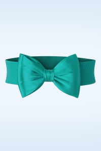 Banned Retro - 50s Wow to the Bow Belt in Teal Blue