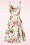Hearts & Roses - Robe Corolle Fleurie Carole Années 50 en Blanc