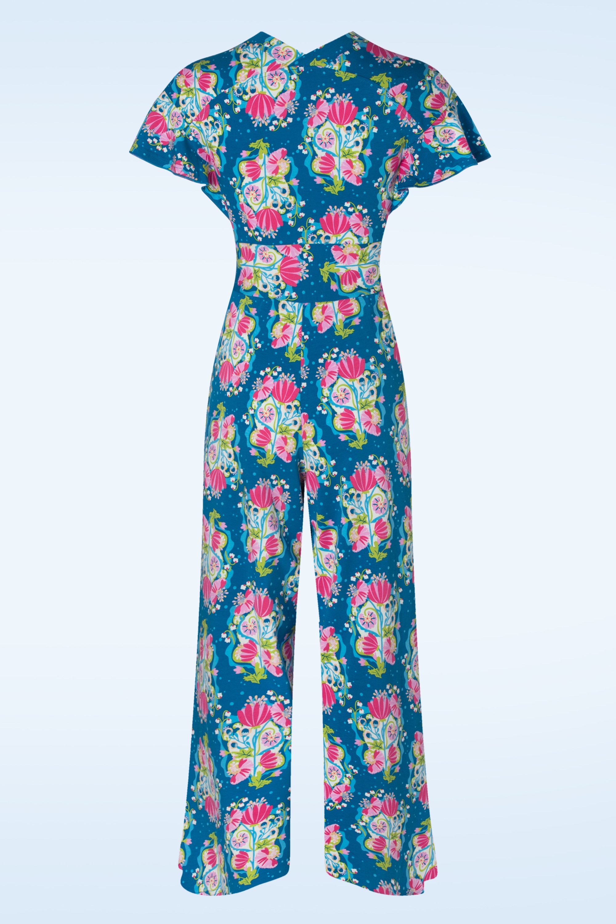 Blutsgeschwister - Shalala Tralala culotte jumpsuit in greek midsummer bouquet blauw 2