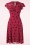 Vixen - Peppa Chiffon Hearts Tea Dress Années 50 en Framboise