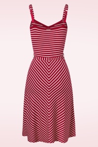 Vive Maria - Summer capristrepen jurk in rood 4