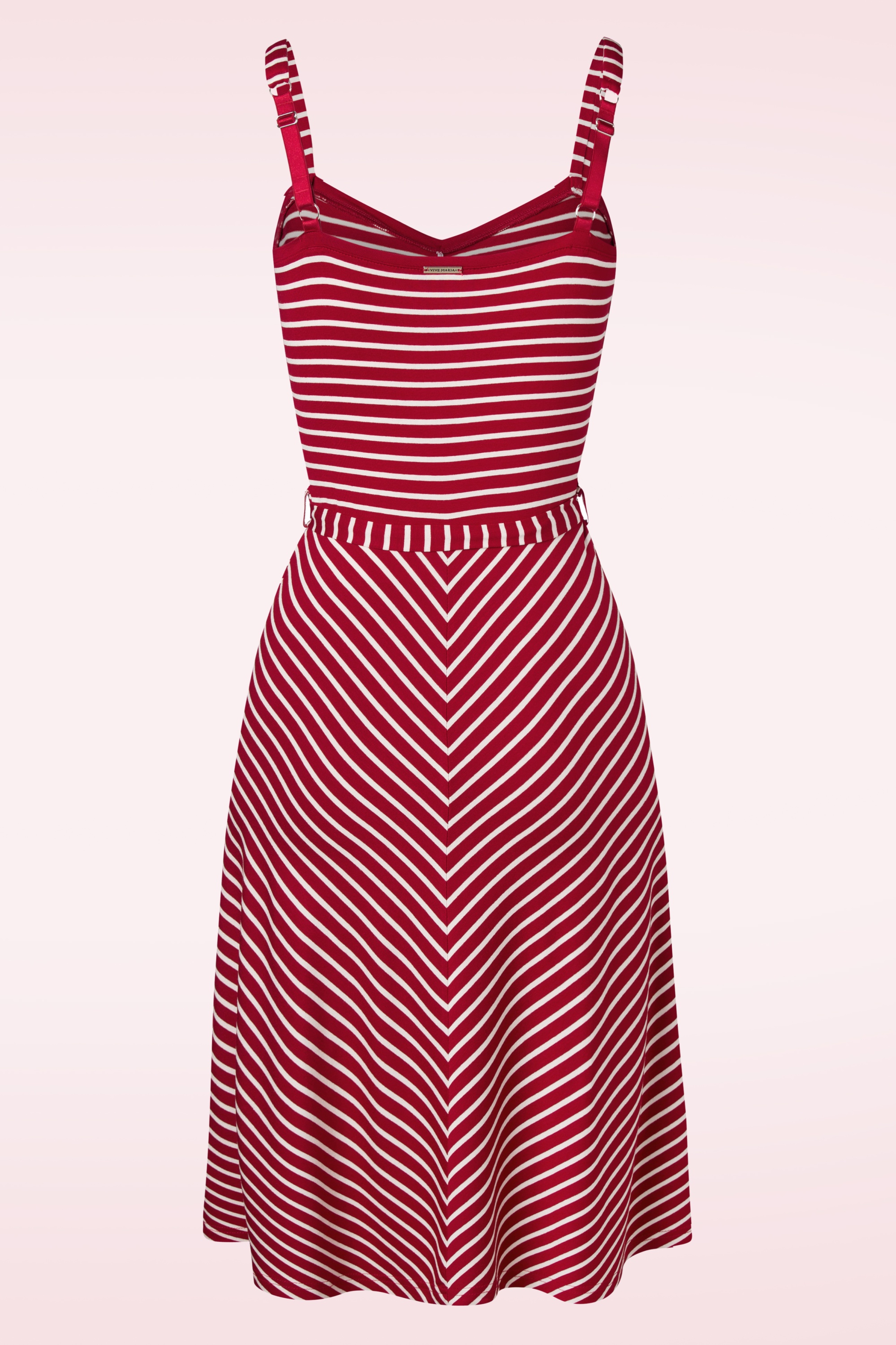 Vive Maria - Summer capristrepen jurk in rood 5