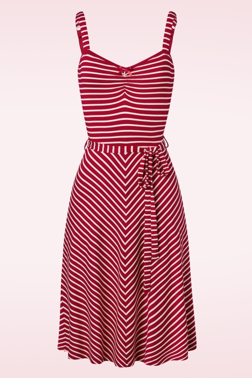 Vive Maria - Summer Capri Stripes Dress Années 50 en Rouge