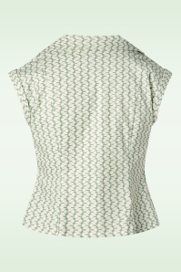 Banned Retro - 40s Tina Tile Blouse in Mint 4