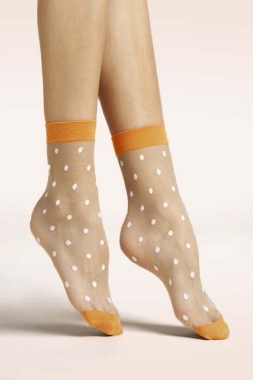 Fiorella - 60s Panna Cotta Vanilia Socks in Cream and Pink