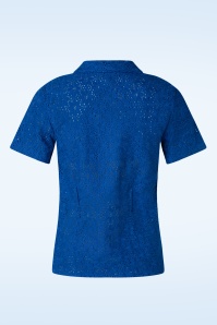 Pretty Vacant - Ellen Embroidery Blouse in Blue Schiffly 2