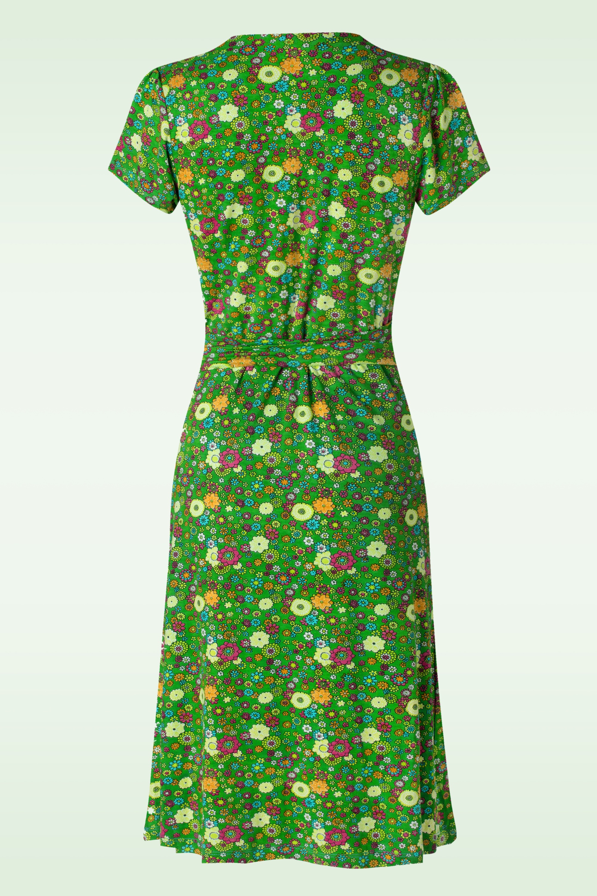 Pretty Vacant - Robin Retro bloemen jurk in groen 2
