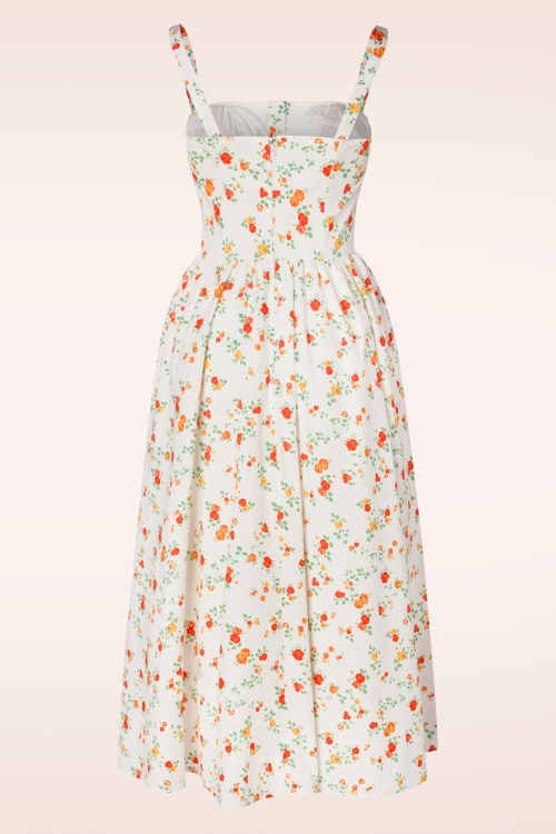 Timeless - Clemence Floral Dress in White  2