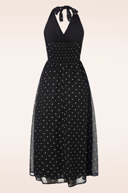 Timeless - Olive polka dot jurk in zwart 2