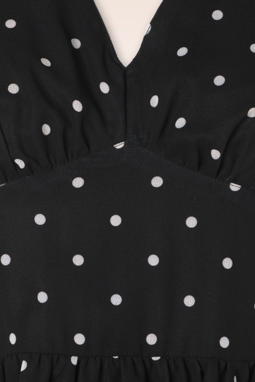 Timeless - Olive polka dot jurk in zwart 3