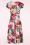 Vintage Chic for Topvintage - Talia floral swing jurk in wit en multi 2
