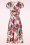 Miss Candyfloss - Poria Sable floral linnen swing jurk in wit en staalblauw