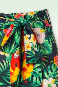 Vintage Chic for Topvintage - Naomi Ruffle Tropical Pencil Skirt in Navy  3