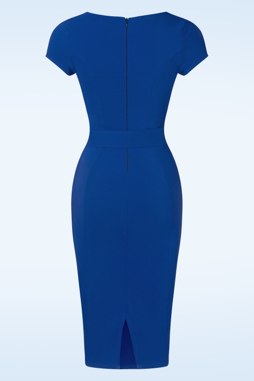 Vintage Chic for Topvintage - Frances pencil jurk in koningsblauw 2