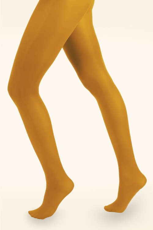 Pamela Mann - 60s Opaque Tights in Mustard