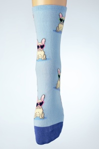 Socksmith - Frenchie Fashion Socks in Light Blue 2