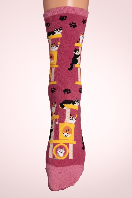Socksmith - Chaussettes Cool Cats Club en rose