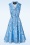 Collectif Clothing - Robe corolle sans manches à motif caniches Caterina en bleu