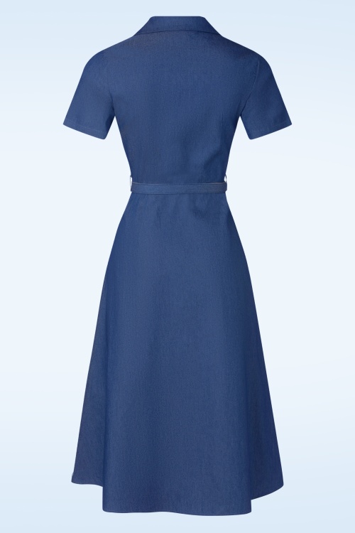 Banned Retro - Summer Denim Dream jurk in blauw 2