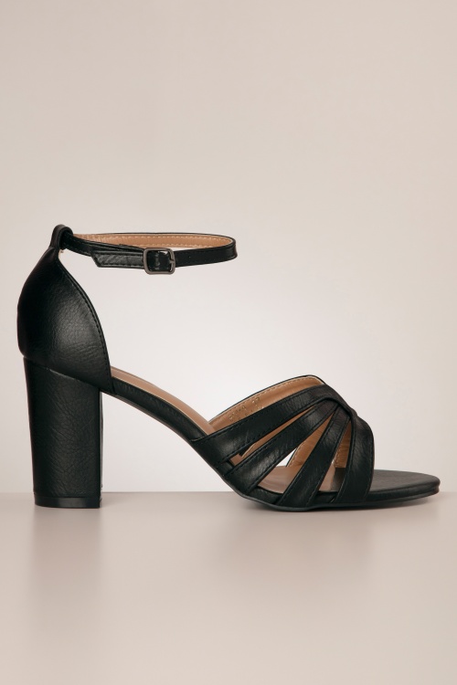 Poti Pati - Corine Block Heel sandaaltjes in zwart