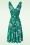 Vintage Chic for Topvintage - Robe corolle à motif papillons Grecian en vert