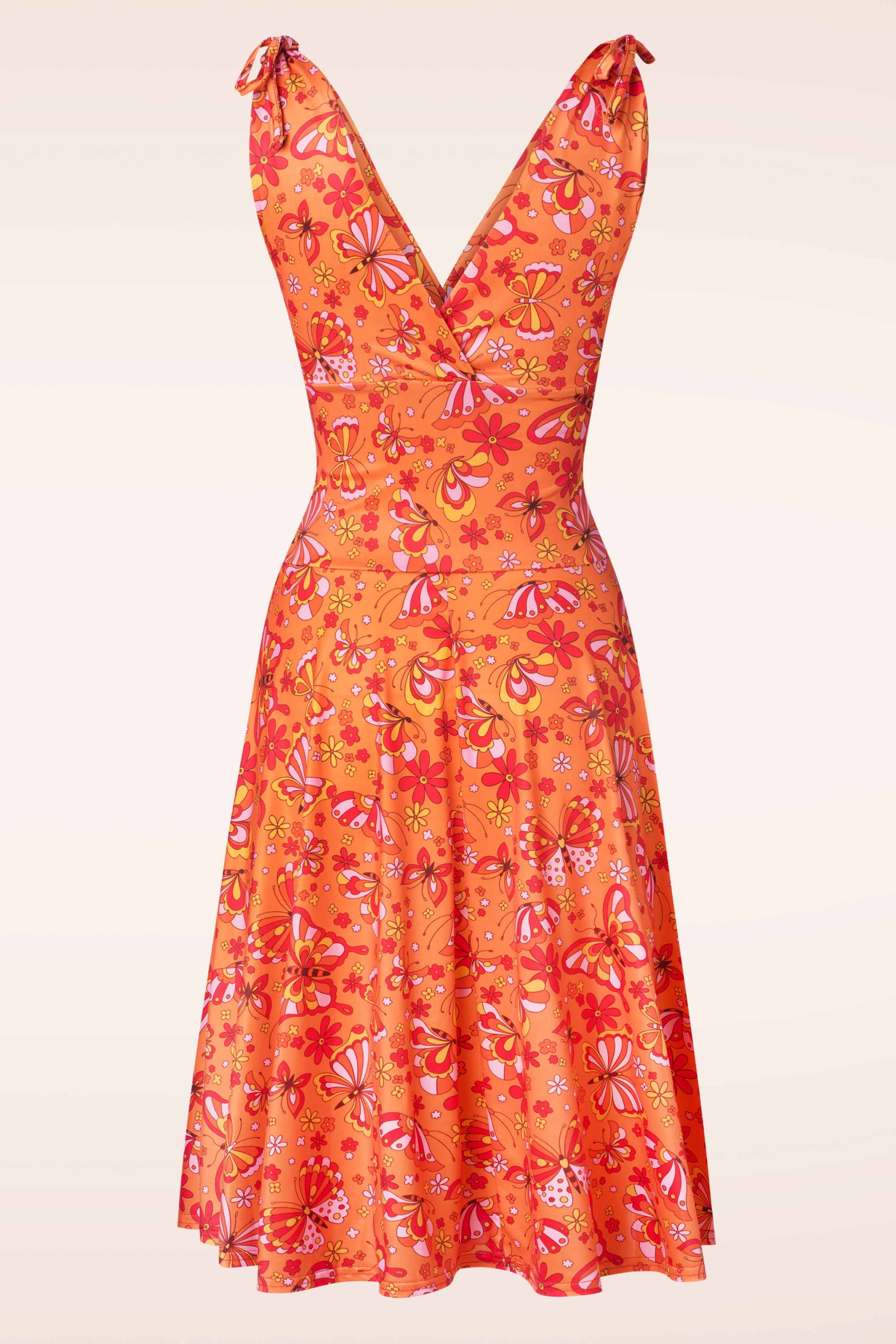 Vintage Chic for Topvintage - Grecian Butterfly swing jurk in oranje  3
