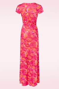 Vintage Chic for Topvintage - Rinda bloemen maxi jurk in roze  3