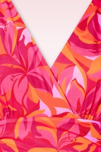 Vintage Chic for Topvintage - Rinda bloemen maxi jurk in roze  4
