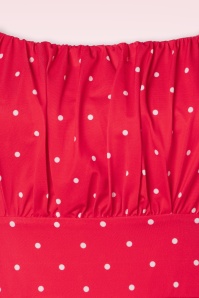 Vintage Chic for Topvintage - Jessie polka dot swing jurk in rood 3