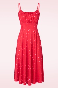 Vintage Chic for Topvintage - Jessie Polka Dot Swing Kleid in Rot