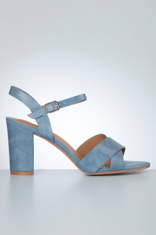 Poti Pati - Romie Block Heel Sandals in Sky Blue