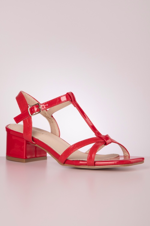 Poti Pati - Kelly Patent Sandals in Red 3