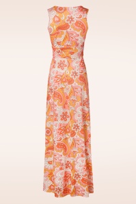 Vintage Chic for Topvintage - Robe longue Gabriela en orange et rose 2
