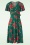 Vintage Chic for Topvintage - Irene Flower Cross Over Swing Kleid in Seide Grün