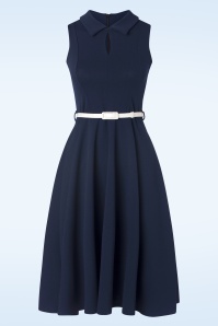 Vintage Chic for Topvintage - Trinny swing jurk in marineblauw