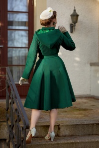 Miss Candyfloss - Frodina Gia Water Repellent Coat in Emerald 3
