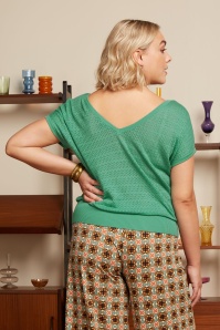 King Louie - Mateo Knit Double V top in spar groen 4