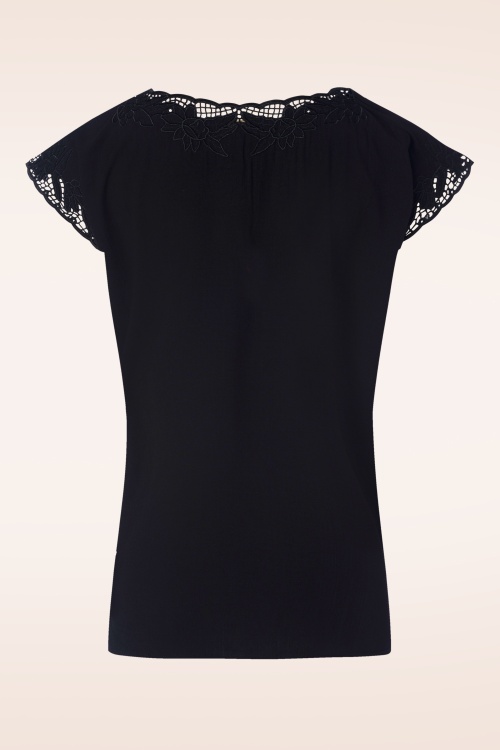 King Louie - Betty Aurelie Embroidery Top in Black 4