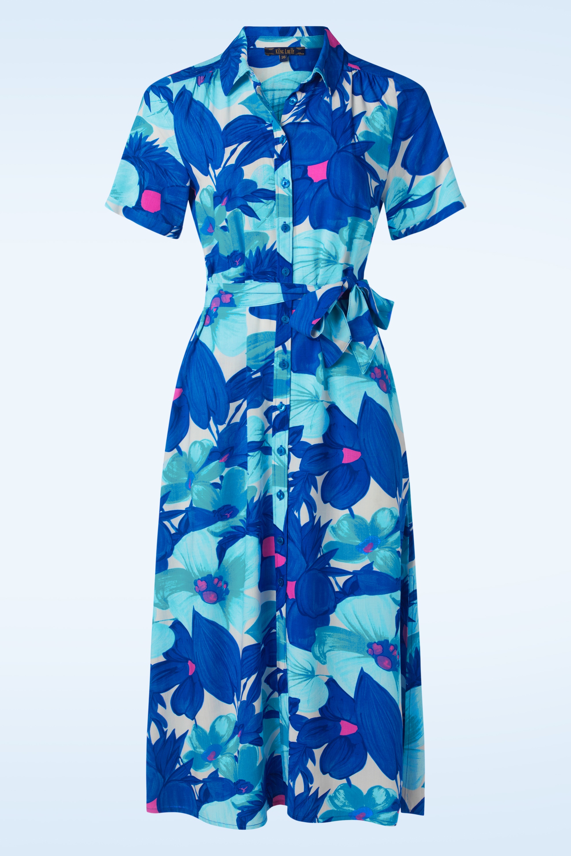 King Louie - Olive Seychelles midi jurk in surf blauw