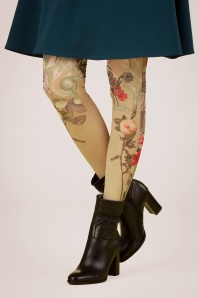 Marie Antoilette - 50s Dragées Tights in Beige and Green