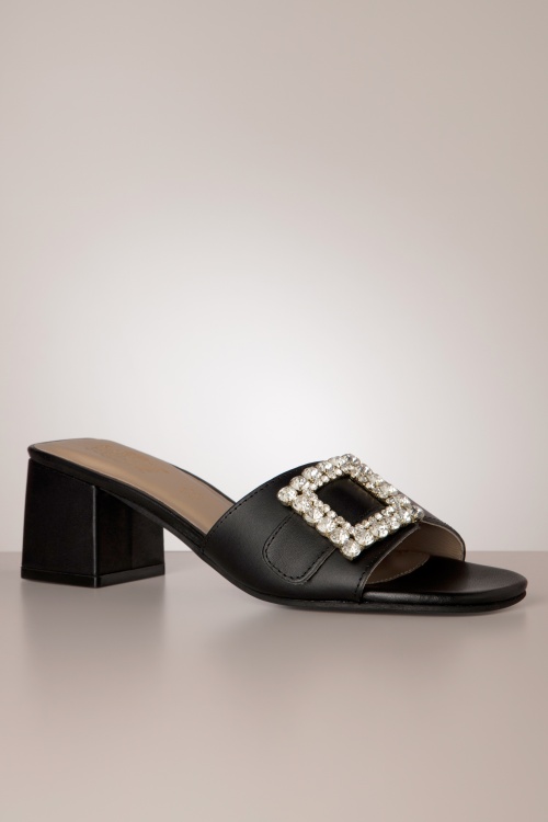 Parodi Shoes - Too Glam To Give a Damn Leather Sandals in Black 3