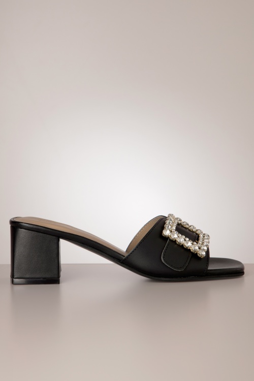Parodi Shoes - Too Glam To Give a Damn Leather Sandals in Black