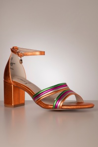 s.Oliver - Tori Metallic Sandals in Orange 3