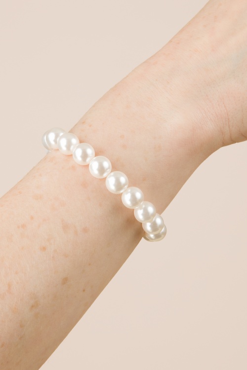 Vixen - Priscilla Pearl Bracelet in Off White