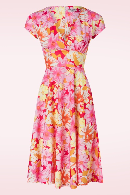 Vintage Chic for Topvintage - Miley Flower Swing Dress in True Red